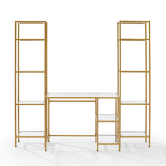 Crosley Aimee 78 Inch 3pc Desk And Etagere Set - KF65005GL