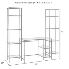 Crosley Aimee 78 Inch 3pc Desk And Etagere Set - KF65005GL