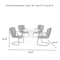 Crosley Ridgeland 104.50 Inch 5pc Outdoor Metal Dining Set - KO10015
