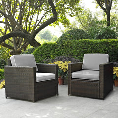 Crosley Palm Harbor 69 Inch 2pc Outdoor Wicker Chair Set - KO70005BR