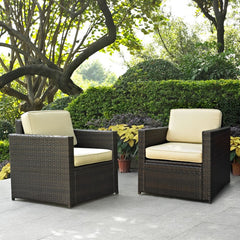 Crosley Palm Harbor 69 Inch 2pc Outdoor Wicker Chair Set - KO70005BR