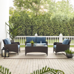 Crosley Kiawah 135 Inch 4pc Outdoor Wicker Conversation Set - KO70028BR