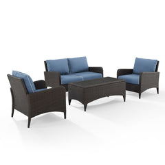 Crosley Kiawah 135 Inch 4pc Outdoor Wicker Conversation Set - KO70028BR