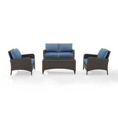 Crosley Kiawah 135 Inch 4pc Outdoor Wicker Conversation Set - KO70028BR