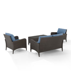 Crosley Kiawah 135 Inch 4pc Outdoor Wicker Conversation Set - KO70028BR