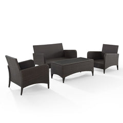 Crosley Kiawah 135 Inch 4pc Outdoor Wicker Conversation Set - KO70028BR