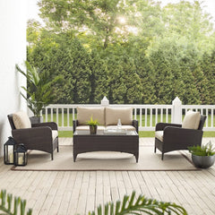 Crosley Kiawah 135 Inch 4pc Outdoor Wicker Conversation Set - KO70028BR