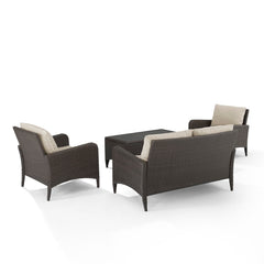 Crosley Kiawah 135 Inch 4pc Outdoor Wicker Conversation Set - KO70028BR