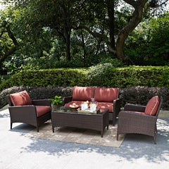 Crosley Kiawah 135 Inch 4pc Outdoor Wicker Conversation Set - KO70028BR