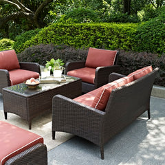Crosley Kiawah 135 Inch 4pc Outdoor Wicker Conversation Set - KO70028BR