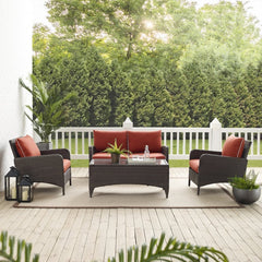 Crosley Kiawah 135 Inch 4pc Outdoor Wicker Conversation Set - KO70028BR