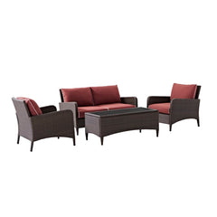 Crosley Kiawah 135 Inch 4pc Outdoor Wicker Conversation Set - KO70028BR