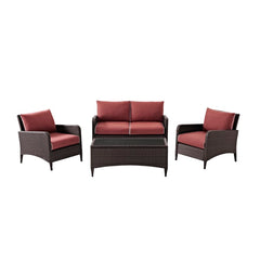 Crosley Kiawah 135 Inch 4pc Outdoor Wicker Conversation Set - KO70028BR