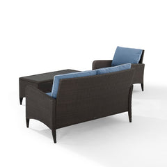 Crosley Kiawah 103 Inch 3pc Outdoor Wicker Conversation Set - KO70031BR
