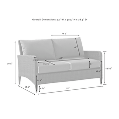 Crosley Kiawah 103 Inch 3pc Outdoor Wicker Conversation Set - KO70031BR