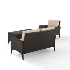 Crosley Kiawah 103 Inch 3pc Outdoor Wicker Conversation Set - KO70031BR