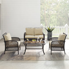 Crosley Tribeca 116 Inch 4pc Outdoor Wicker Conversation Set - KO70037