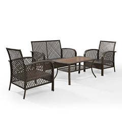 Crosley Tribeca 116 Inch 4pc Outdoor Wicker Conversation Set - KO70037
