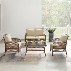 Crosley Tribeca 116 Inch 4pc Outdoor Wicker Conversation Set - KO70037
