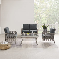 Crosley Tribeca 116 Inch 4pc Outdoor Wicker Conversation Set - KO70037