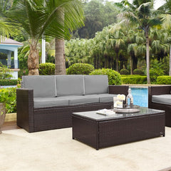Discontinued Crosley Palm Harbor Outdoor Wicker Sofa - KO70048BR