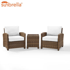 Crosley Bradenton 95 Inch 3pc Outdoor Wicker Armchair Set - KO70052WB