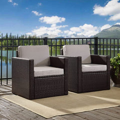 Crosley Palm Harbor 93 Inch 3pc Outdoor Wicker Chair Set - KO70055BR