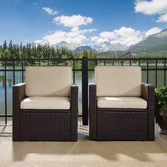 Crosley Palm Harbor 93 Inch 3pc Outdoor Wicker Chair Set - KO70055BR