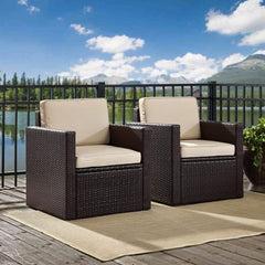 Crosley Palm Harbor 93 Inch 3pc Outdoor Wicker Chair Set - KO70055BR