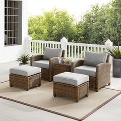 Crosley Bradenton 93 Inch 5pc Outdoor Wicker Armchair Set - KO70182WB