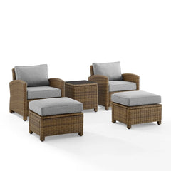 Crosley Bradenton 93 Inch 5pc Outdoor Wicker Armchair Set - KO70182WB