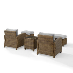 Crosley Bradenton 93 Inch 5pc Outdoor Wicker Armchair Set - KO70182WB