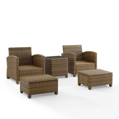 Crosley Bradenton 93 Inch 5pc Outdoor Wicker Armchair Set - KO70182WB