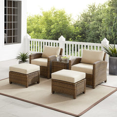 Crosley Bradenton 93 Inch 5pc Outdoor Wicker Armchair Set - KO70182WB