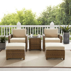 Crosley Bradenton 93 Inch 5pc Outdoor Wicker Armchair Set - KO70182WB