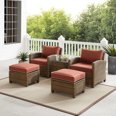 Crosley Bradenton 93 Inch 5pc Outdoor Wicker Armchair Set - KO70182WB