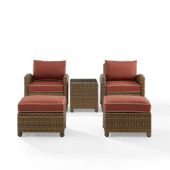 Crosley Bradenton 93 Inch 5pc Outdoor Wicker Armchair Set - KO70182WB
