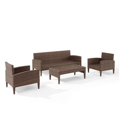 Crosley Capella 80 Inch Outdoor Wicker 4pc Sofa Set - KO70192