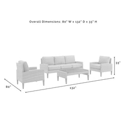 Crosley Capella 80 Inch Outdoor Wicker 4pc Sofa Set - KO70192