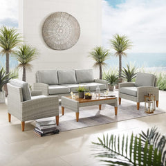 Crosley Capella 80 Inch Outdoor Wicker 4pc Sofa Set - KO70192