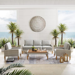 Crosley Capella 80 Inch Outdoor Wicker 4pc Sofa Set - KO70192