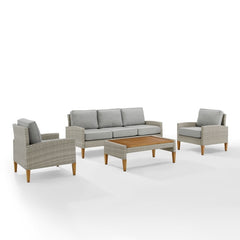 Crosley Capella 80 Inch Outdoor Wicker 4pc Sofa Set - KO70192