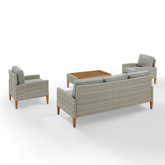 Crosley Capella 80 Inch Outdoor Wicker 4pc Sofa Set - KO70192