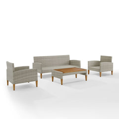 Crosley Capella 80 Inch Outdoor Wicker 4pc Sofa Set - KO70192