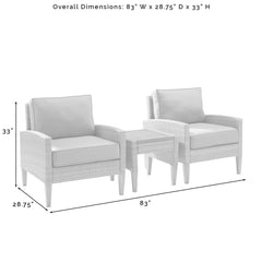 Crosley Capella 3pc Outdoor Wicker Chair Set - KO70195BR