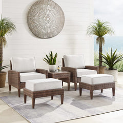 Crosley Capella 5pc Outdoor Wicker Chair Set - KO70196BR