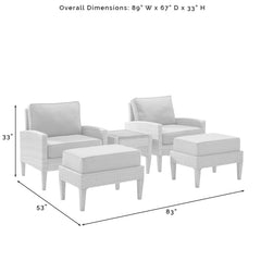 Crosley Capella 5pc Outdoor Wicker Chair Set - KO70196BR