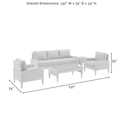 Crosley Capella 5pc Outdoor Wicker Sofa Set - KO70197BR