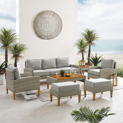 Crosley Capella 7pc Outdoor Wicker Sofa Set - KO70198BR