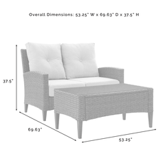 Crosley Rockport 53.25 Inch Outdoor Wicker 2pc High Back Conversation Set Oatmeal - KO70211LB-OL